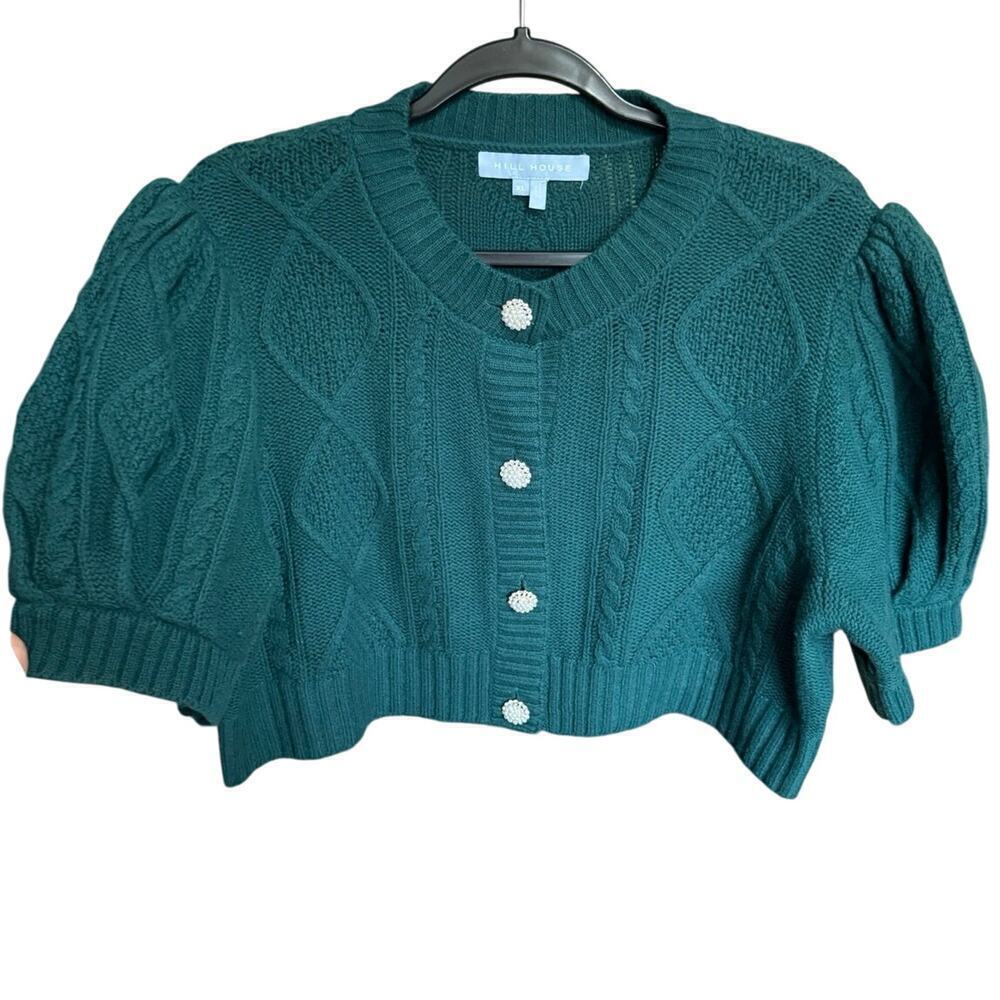 Hill House NWOT Ollie Sweater Cardigan Cropped Merino Wool Cable Knit Size XL - Picture 5 of 15